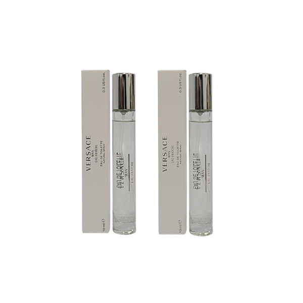 Versace Man Eau Fraiche Eau de Toilette 0.3 oz / 10 ml Mini Spray Pack of 2