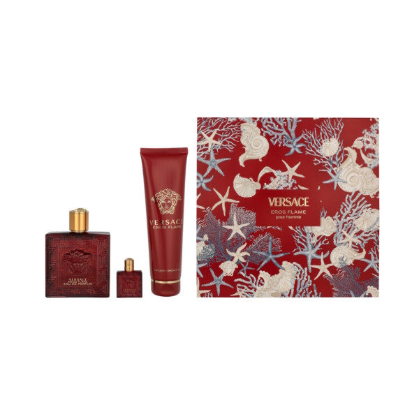 Versace Eros Flame Pour Homme 3-Piece Eau De Parfum Gift Set for Men