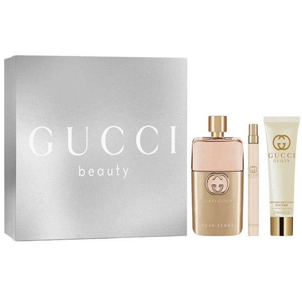 Gucci Guilty Women 3PC Gift Set 3.0 oz EDP Spray & 0.33oz Trav Spray & 1.6oz BL