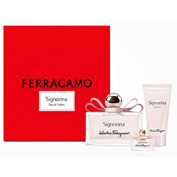 Salvatore Ferragamo SIGNORINA Women 3PC Set (1.7 oz BL + 3.4 oz EDP + 5 ml EDP)