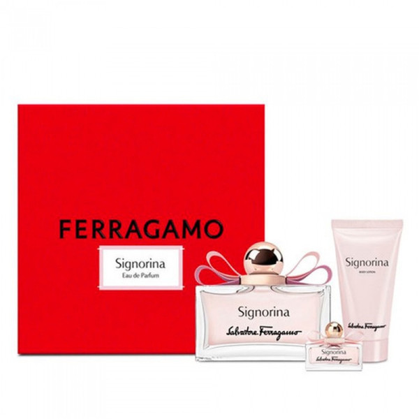 Salvatore Ferragamo SIGNORINA Women 3PC Set (1.7 oz BL + 3.4 oz EDP + 5 ml EDP)