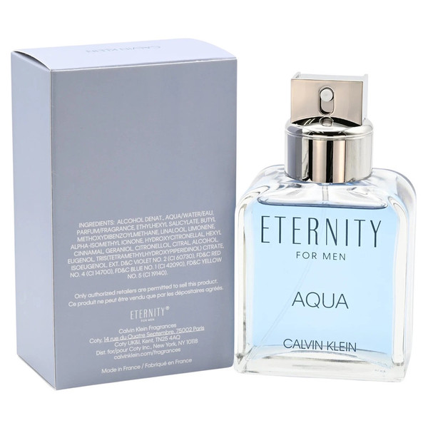 Calvin Klein Eternity Aqua EDT 3.4 oz for Men + Free CK Eternity Backpack