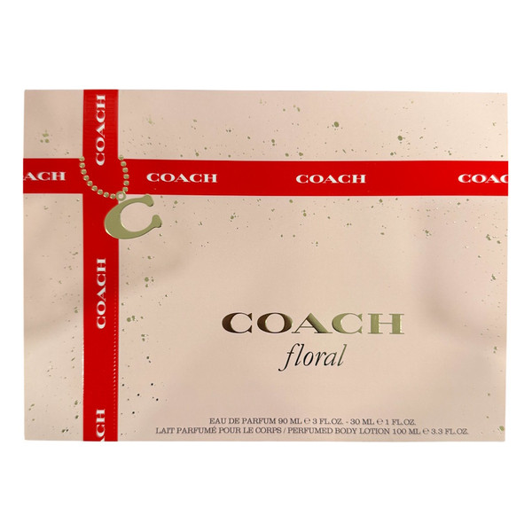 Coach Floral 3pc EDP Gift Set For Women (3 oz EDP + 1 oz EDP + 3.3 oz BL) 