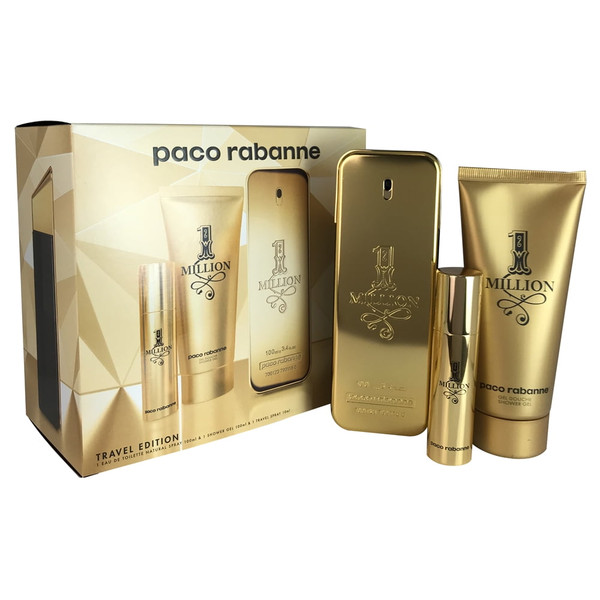 Paco Rabanne 1 Million Eau De Toilette 3 Pcs Gift Set For Men