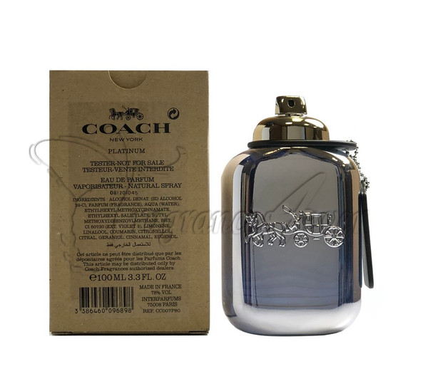 Coach New York Platinum Eau de Parfum 3.3 oz Spray For Men TSTR