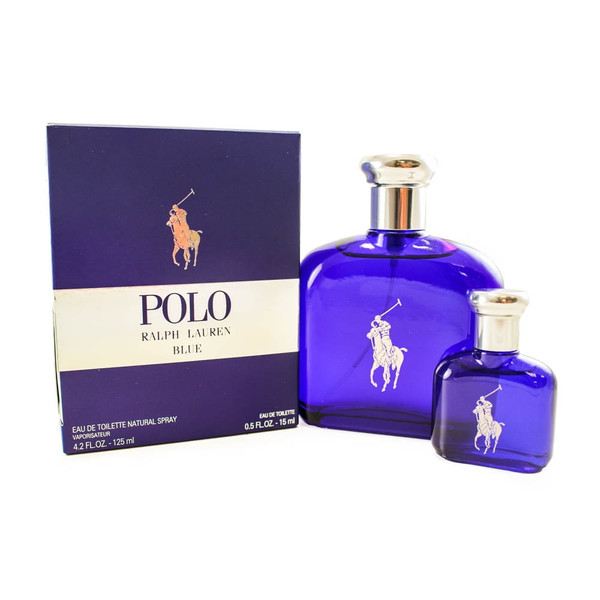Polo Blue By Ralph Lauren Eau De Toilette 4.2 oz & 0.5 oz For Men