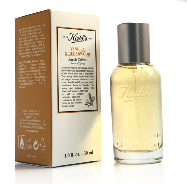 Kiehl's Vanilla & Cedarwood Eau De Toilette 1 oz / 30 ml Women's Spray