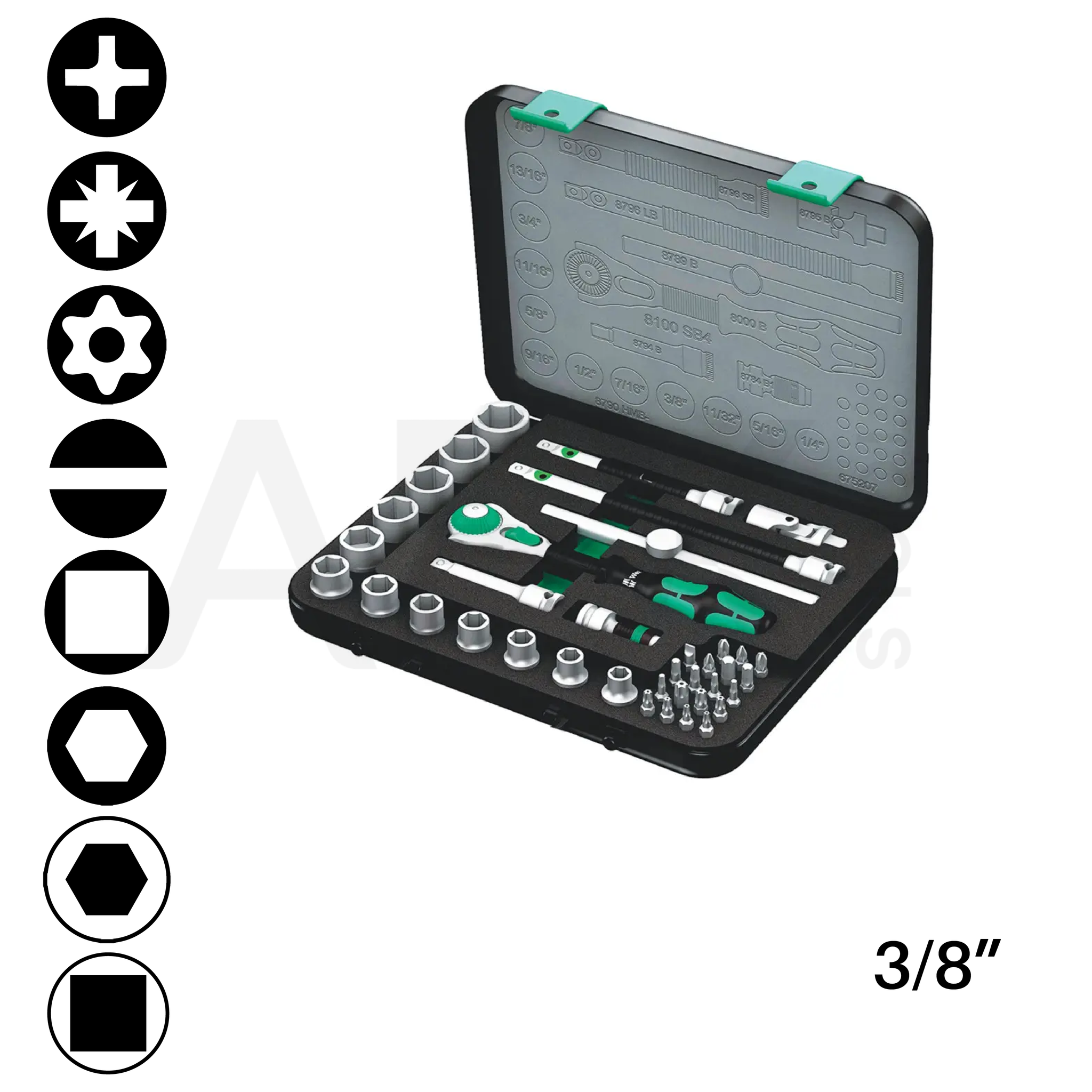JUEGO DE CARRACA CON MATRACA PREMIUM 3/8"