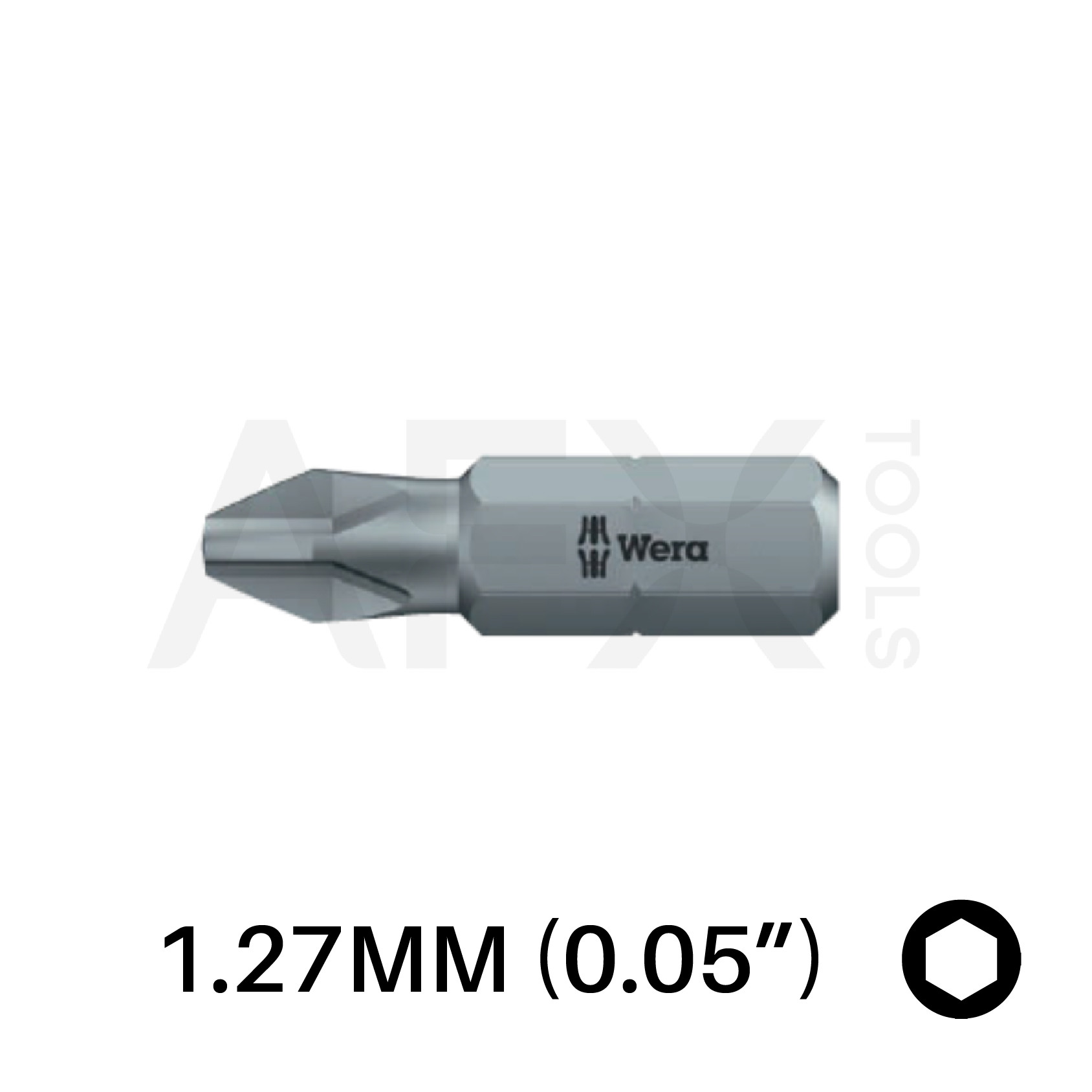 Punta HEXPLUS 1.27MM (0.05"), Largo 25mm, 1/4" Hexagonal (10 piezas)