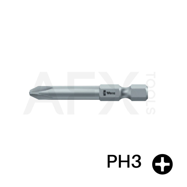 Punta PHILLIPS 3, Largo 89mm, 1/4" Hexagonal (10 piezas)