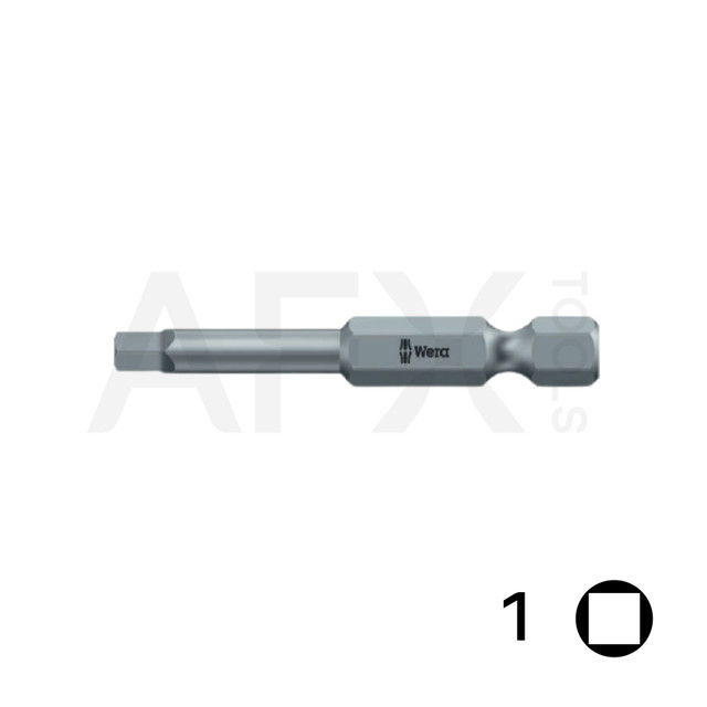 Punta SQUARE 1, Largo 50mm, 1/4" Hexagonal (10 piezas)