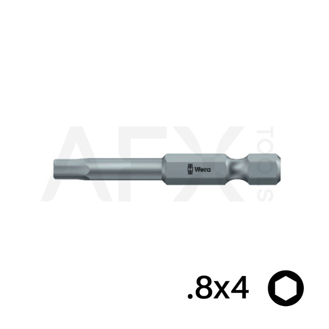 Punta PLANA .8x4, Largo 152mm, 1/4" Hexagonal (10 piezas)