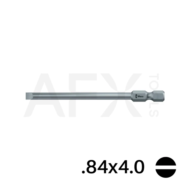 Punta PLANA .84x4.0, Largo 50mm, 1/4" Hexagonal (10 piezas)