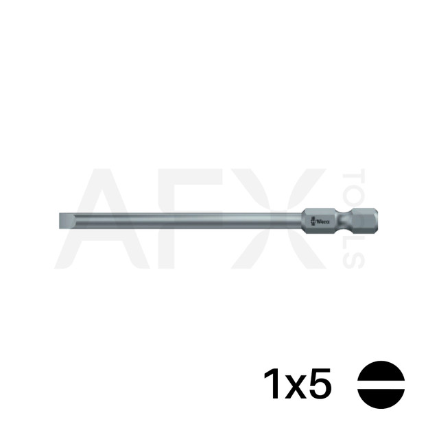 Punta PLANA 1x5, Largo 90mm, 1/4" Hexagonal (10 piezas)