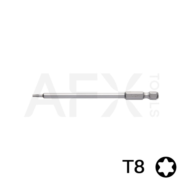 Punta TORX 8, Largo 100mm, 1/4" Hexagonal (10 piezas)