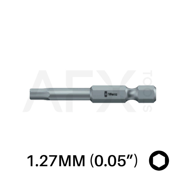Punta HEXPLUS 1.27MM (0.05"), Largo 50mm, 1/4" Hexagonal (10 piezas)