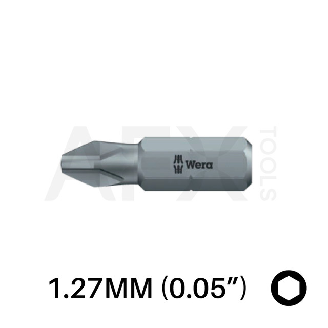 Punta HEXPLUS 1.27MM (0.05"), Largo 25mm, 1/4" Hexagonal (10 piezas)