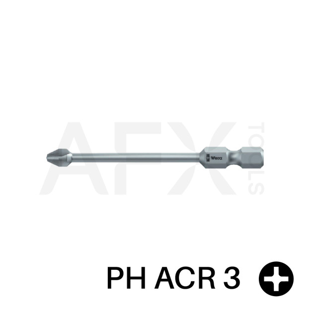 Punta PHILLIPS ACR 3, Largo 50mm, 1/4" Hexagonal (10 piezas)