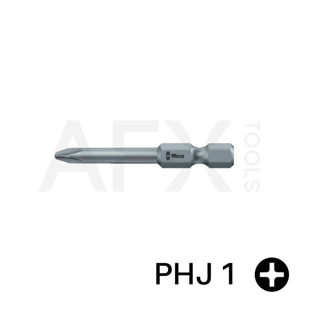 Punta PHILLIPS J 1, Largo 50mm, 1/4" Hexagonal (10 piezas)