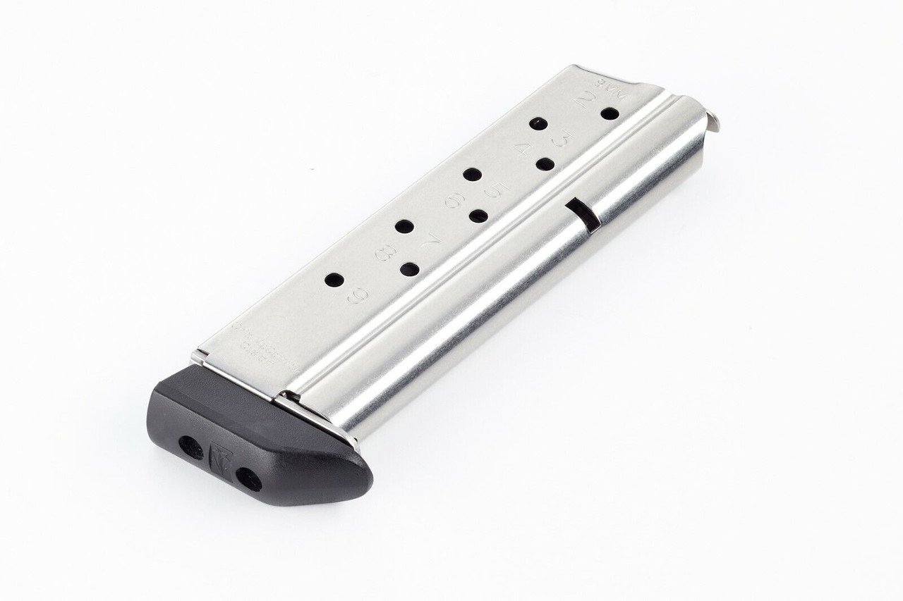 Chip McCormick Match Grade 1911 Mag  9 Round, SS w/ Base pad for 9mm M-MG-9FS9-P