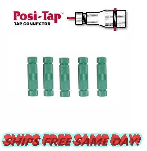 Posi-Lock 6-8 Gage Green, (EX-485, #620) Insulated Butt Splice 5 PK NEW # PL0608