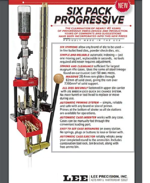 Lee Six Pack Pro 6000 Progressive Press for 7.62x54 Russian with 4 DIES, New!