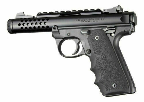 Hogue Ruger 22/45 MKIV: Black Rubber Grip with Finger Grooves # 79080