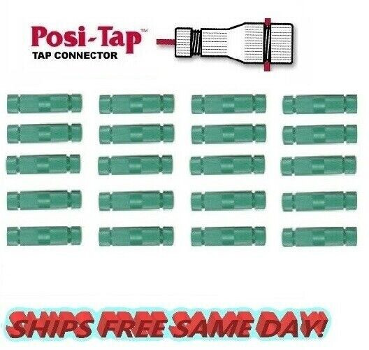 Posi-Lock 6-8 Gage Green, (EX-485, #620) Insulated Butt Splice 20 PACK! PL0608