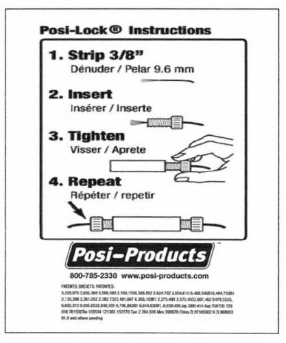 Posi-Lock 6-8 Gage Green, (EX-485, #620) Insulated Butt Splice 30 PACK! PL0608