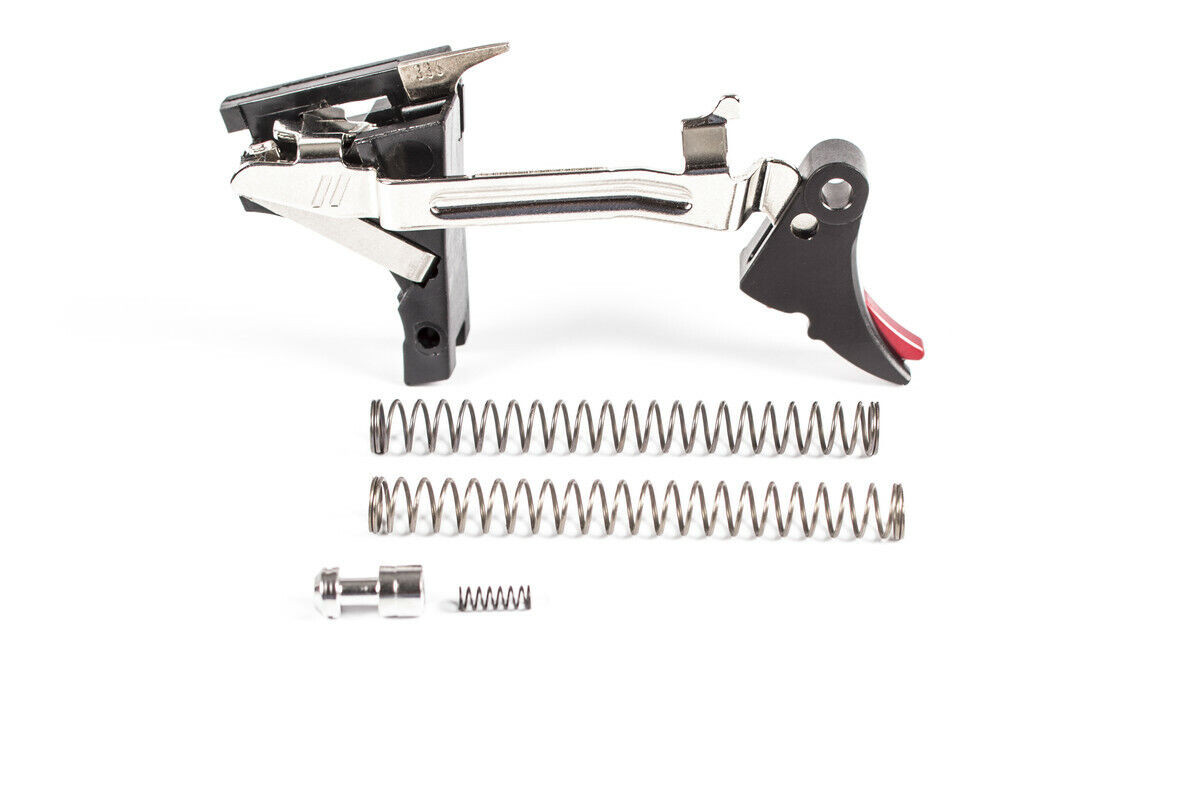 Zev Tech Gen 1-3 Glock 9mm Adjstble Fulcrum Trigger Red Safety FUL-ADJ-DRP-9-B-R