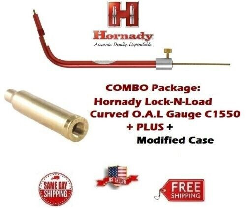Hornady Lock-N-Load CURVED OAL Gauge C1550+Modified Case for 338 Winchester A338