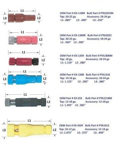 Posi-Tap Assortment 44 Piece Kit PTA 1012Y, 2022R, 2022M, 1618, 1218M, 1800M NEW