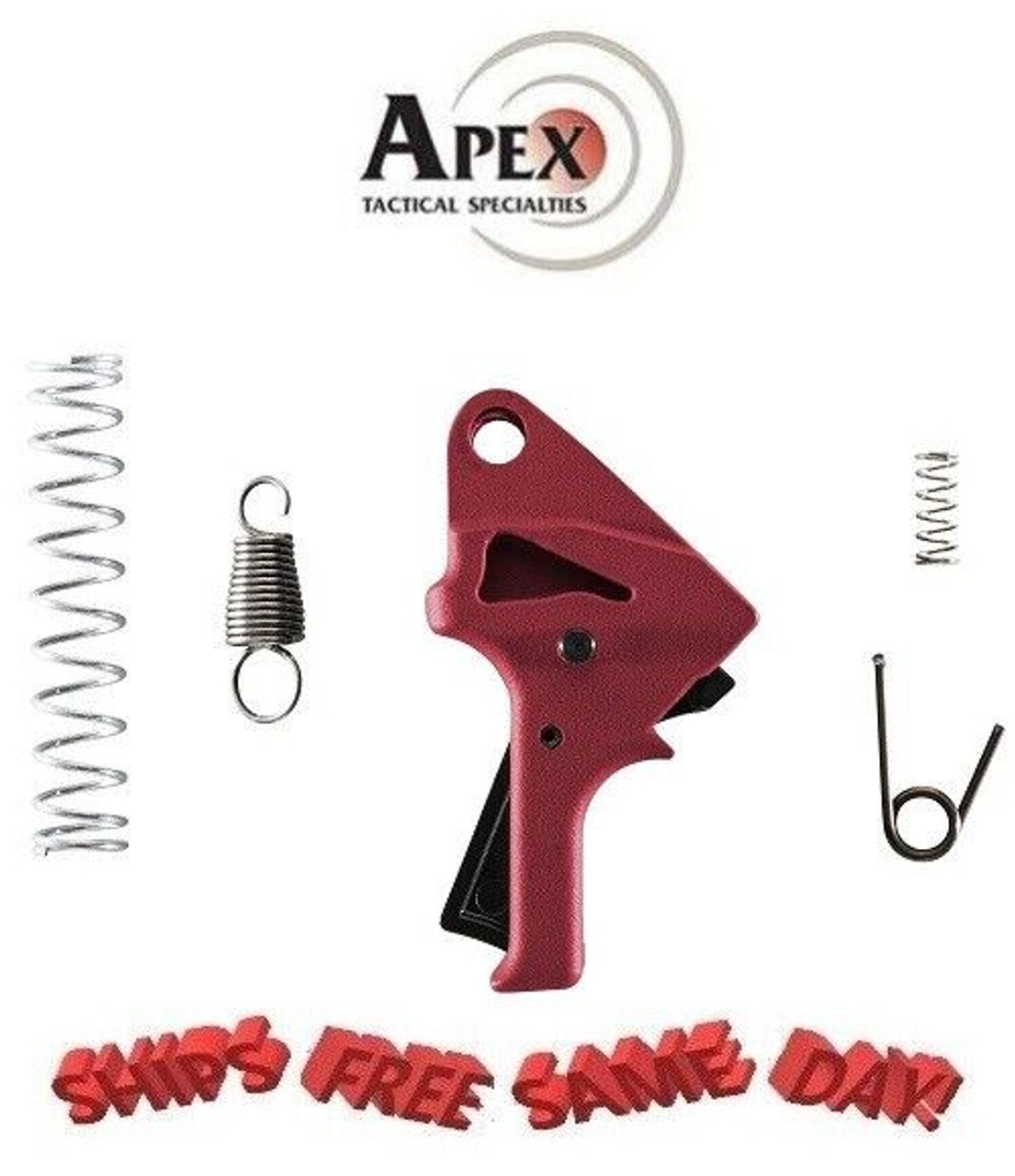 Apex Tactical Flat-Faced Action Enhancement Kit for S&W SD VE, RED 107-114-RED