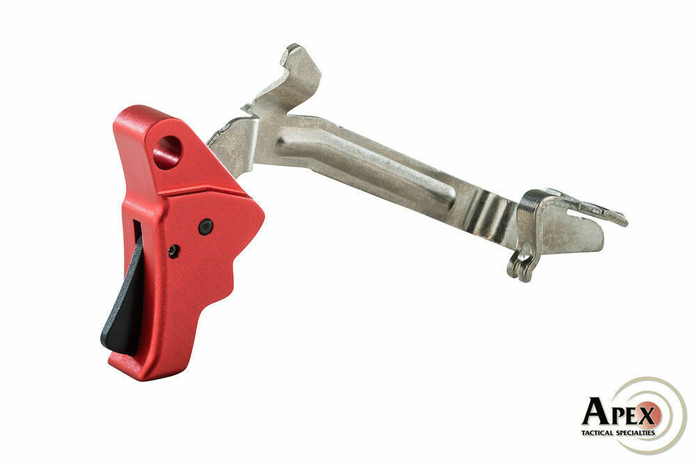 Apex Glock Action Enhancement Trigger & Gen 3 & 4 Trigger Bar, RED! #102-150 NEW