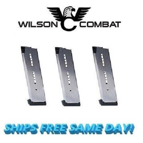 Wilson Combat THREE 1911 .45 ACP 8-Round Magazines With Pad NEW! # 47DC