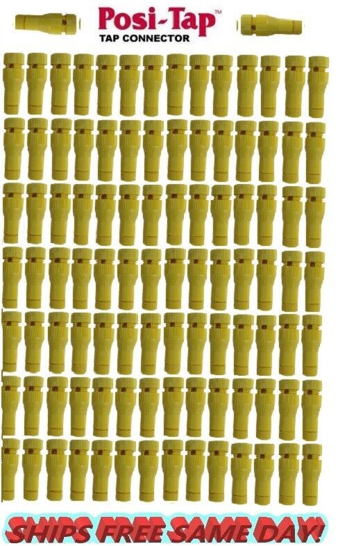 Posi-Tap 10-12 ga Wire Connector HUNDRED Pack (100) YELLOW New! PTA1012Y