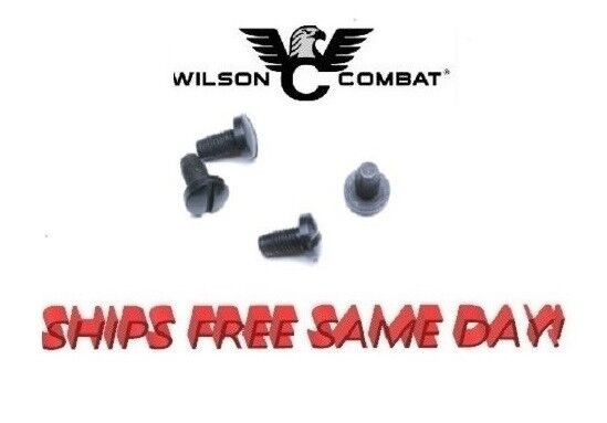 Wilson Combat 1911 Grip Screws, Slot Head, Black Armor-Tuff, 4-Pack # 567B