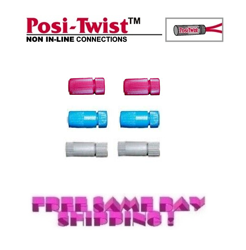 Posi-Twist 2 EACH 10-22, 14-24, 18-26 Gauge, In Line Connector 6 PACK!! NEW!
