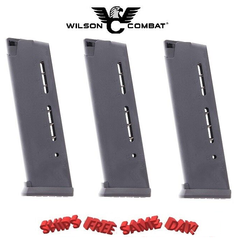 Wilson Combat THREE 1911 Magazines .45 ACP, FS,8 Round, ETM Base Pad, 500B(3)