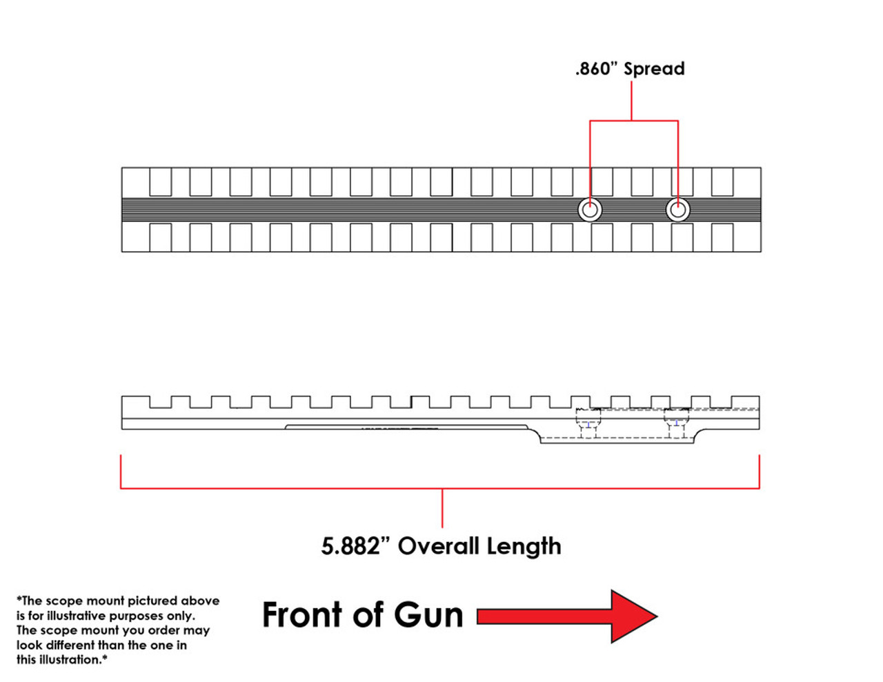EGW Win 52 Target (fits Kimber 82C, 82G, Rem 37) Picatinny Rail 20 MOA  # 42702
