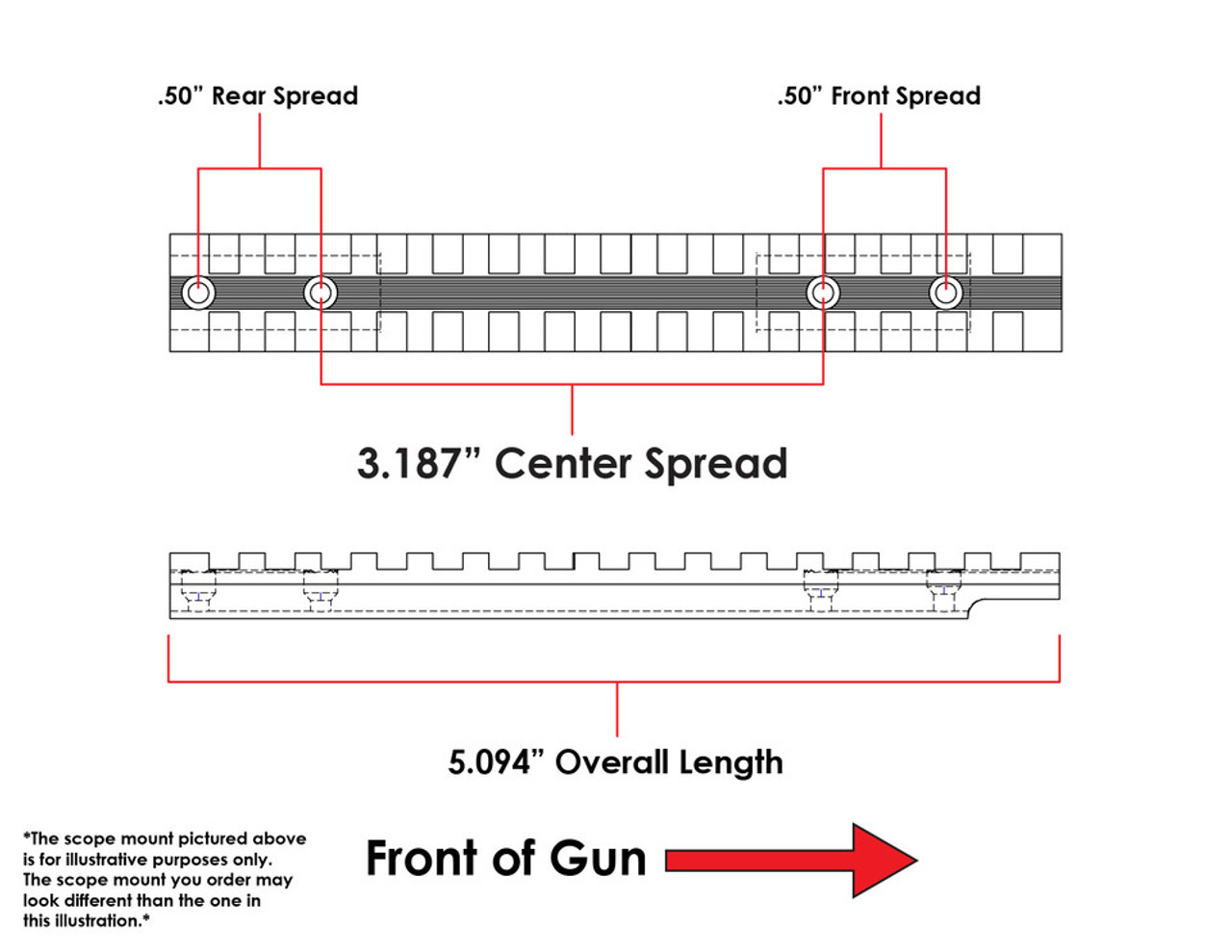 EGW Browning BAR (All Action Lengths) &BLR Long Action Picatinny Rail 0MOA 43500
