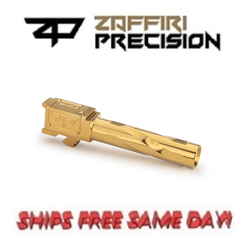 Zaffiri G19 Barrel, 9mm, Flush and Crown, TiN (Gold) NEW! # ZP.19BG