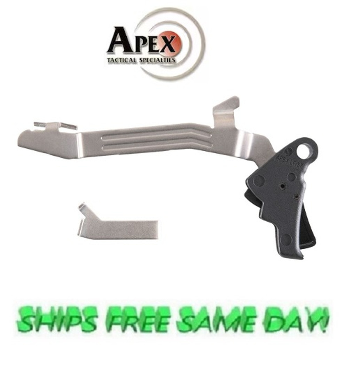 Apex Tactical 102-P117-BLK Polymer Glock 43 43x 48 Trigger with Bar & Connector