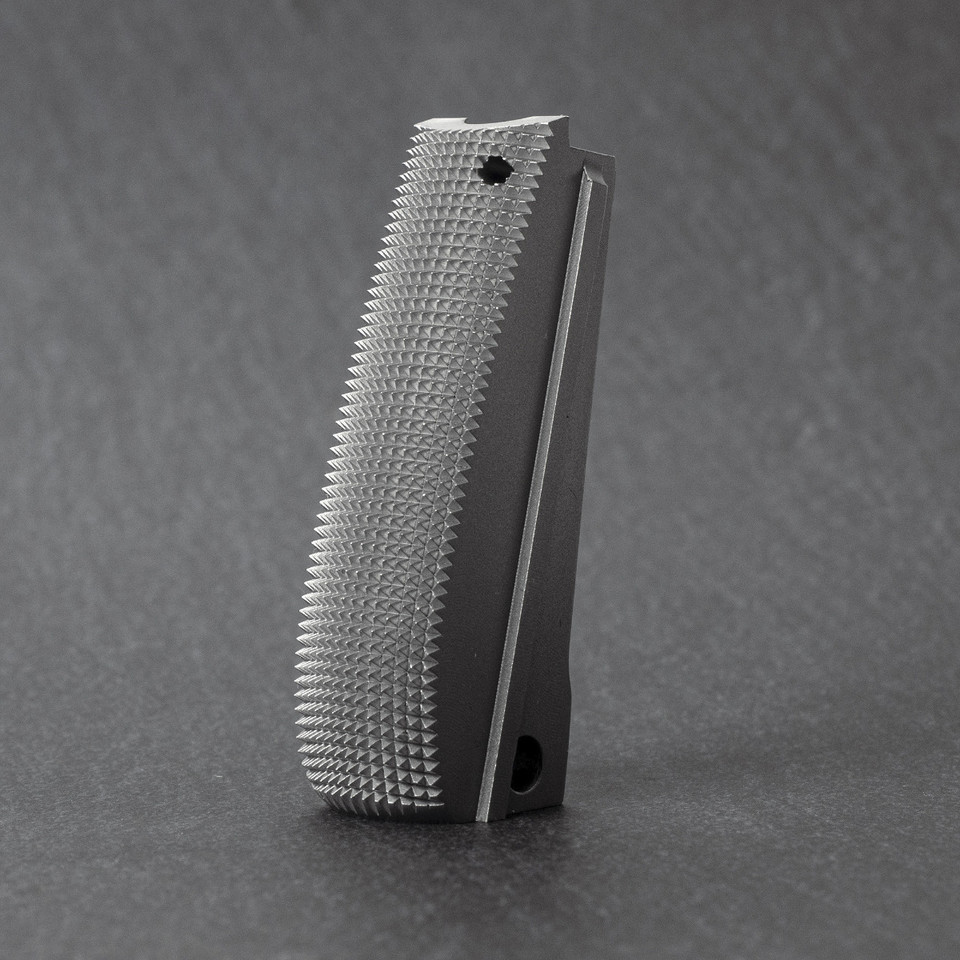 EGW Mainspring Housing Arched Checkered Stainless Steel NEW! # 11446