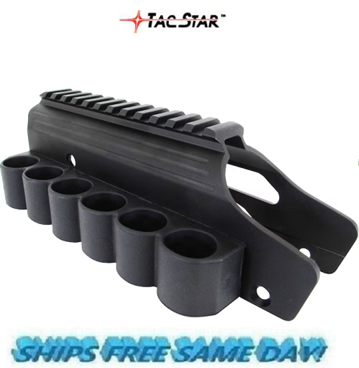 TacStar Shotgun Shell Holder with Optics Rail for Mossburg 500, 12 Ga # 1081029
