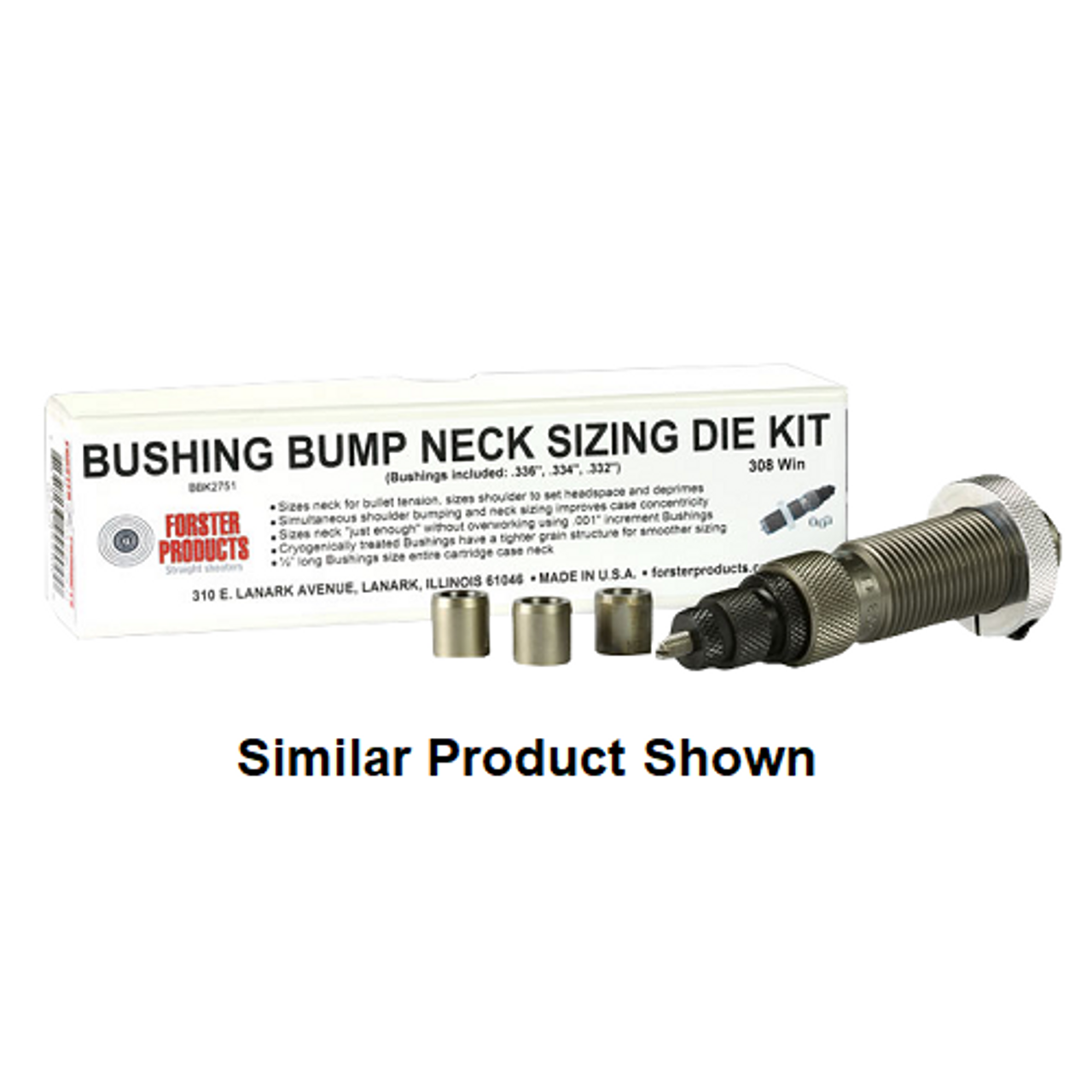 Forster Bushing Bump Neck Sizing Die w/ 3 Bushings for 6.5x55mm Swedish BBK2420