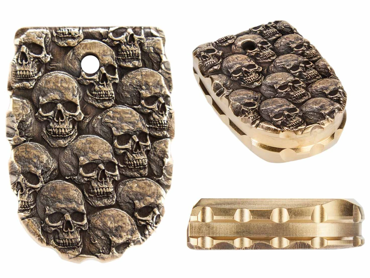NDZ Extended Magazine Brass Plate w. 3D SKULLS for Sig P365 X Macro / Fuse NEW!