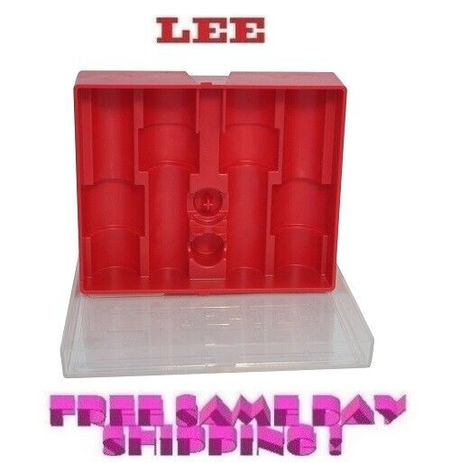 Lee Precision Red Storage Box with Clear Lid for FOUR (4) Dies  # 90422  New!
