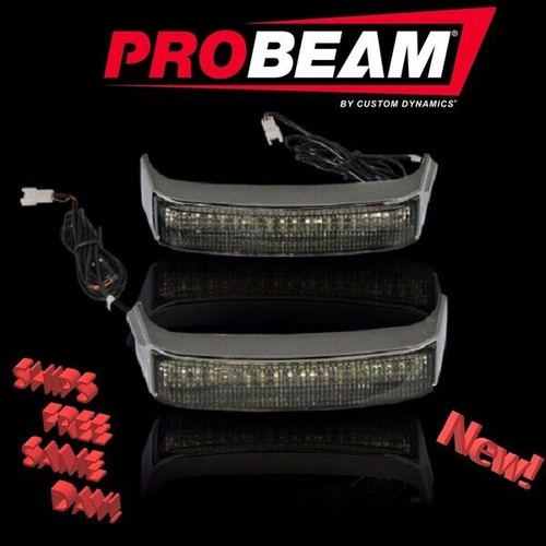 Custom Dynamics Probeam Saddlebag Light Chrome Smk Lens for Harley PB-SB-BCM-CS
