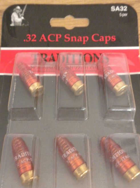 Traditions Snap Caps Plastic .32 ACP Pack of 6  # ASA32  New !